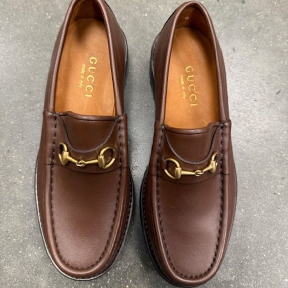 GUCCI ladies leather Loafers Mandala Goat Brown sugar, size 7 - Picture 1 of 6